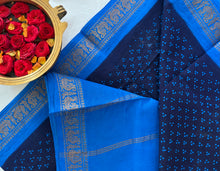 Load image into Gallery viewer, Traditional Sungudi Cotton Saree - Blue Combo
