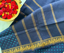 Load image into Gallery viewer, Traditional Sungudi Cotton Saree - Navy Blue
