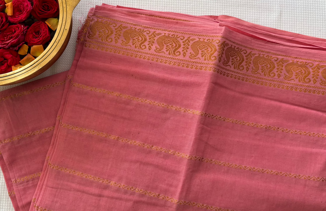 Traditional Sungudi Cotton Saree - Pink