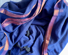 Load image into Gallery viewer, Bengal cotton handloom saree - Blue
